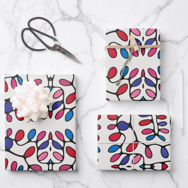 Vibrant Modern Gift Wrapping Paper Sheets (Front)