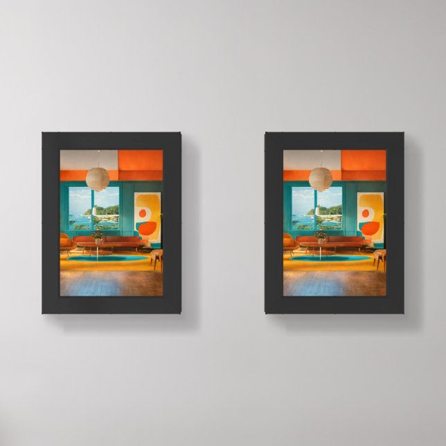 Vibrant Modern Interior Wall Art Set (Front)