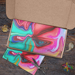 Vibrant Modern Marble Watercolor Personalize  Tissue Paper