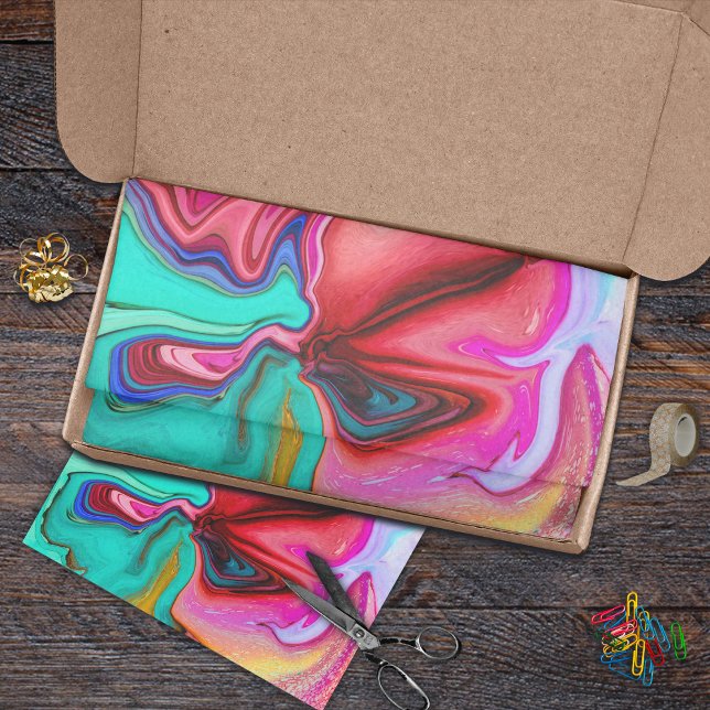 Vibrant Modern Marble Watercolor Personalize  Tissue Paper (Vibrant Modern Marble Watercolor Personalize Tissue Paper will look great on your gifts)