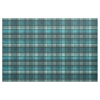 Vibrant & Modern Teal Plaid Pattern Fabric by PatternswithPassion at Zazzle