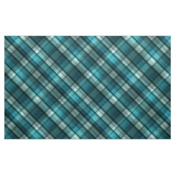 Vibrant & Modern Teal Plaid Pattern Fabric by PatternswithPassion at Zazzle