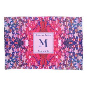 Vibrant Monogram Abstract Stars Pillow Case