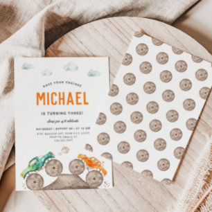 Vibrant Monster Truck Invitation