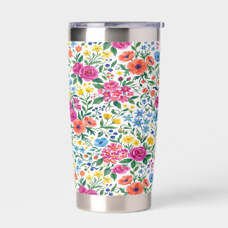 Vibrant Moody Dark Floral Wildflower Pattern Insulated Tumbler