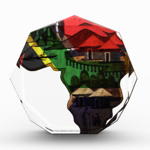 Vibrant Mosaic of Africa: Decorative Pattern Art Acrylic Award