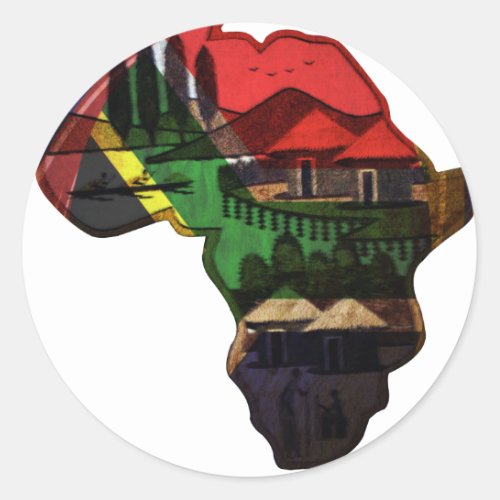 Vibrant Mosaic of Africa Decorative Pattern Art  Classic Round Sticker