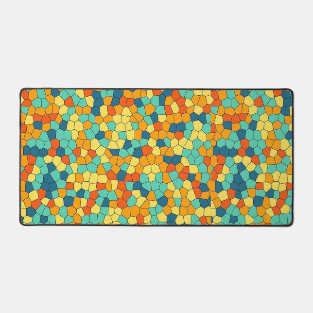 Vibrant mosaic pattern desk mat (Front)