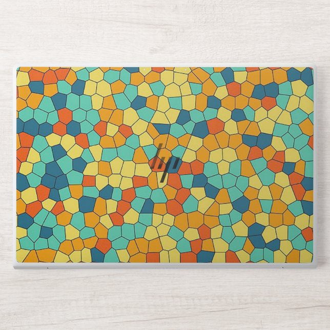 Vibrant mosaic pattern HP laptop skin (Front)