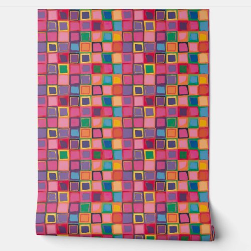 Vibrant Mosaic Squares Wallpaper