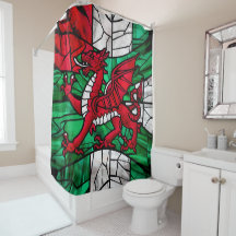 Vibrant Mosaic Welsh Flag Stained Glass