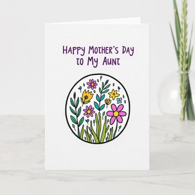 Vibrant Mothers Day Aunt Card (Front)