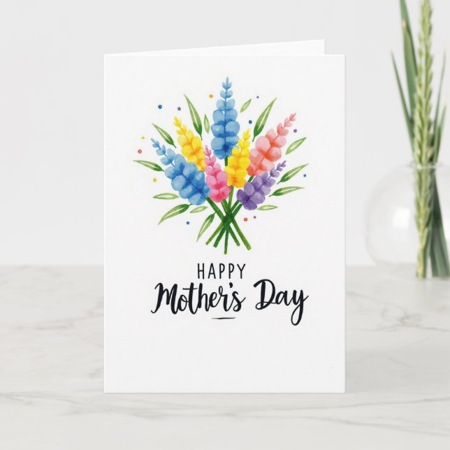 Vibrant Mothers Day Blooms Card (Front)