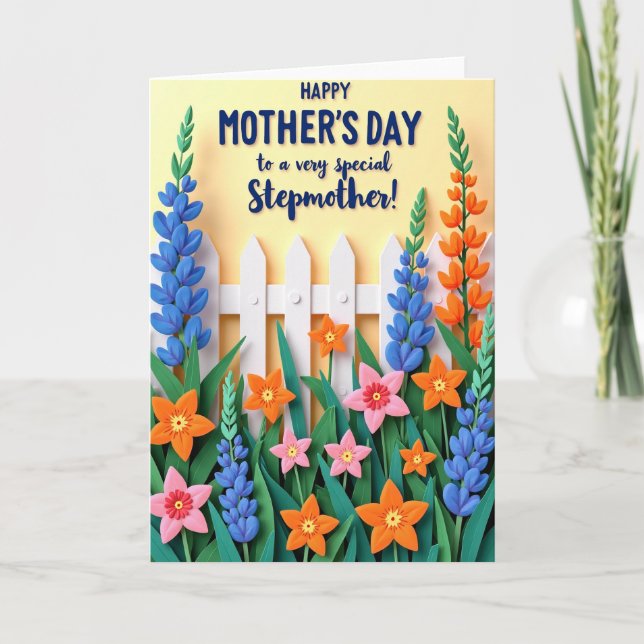 Vibrant Mothers Day Blooms Design Card (Front)
