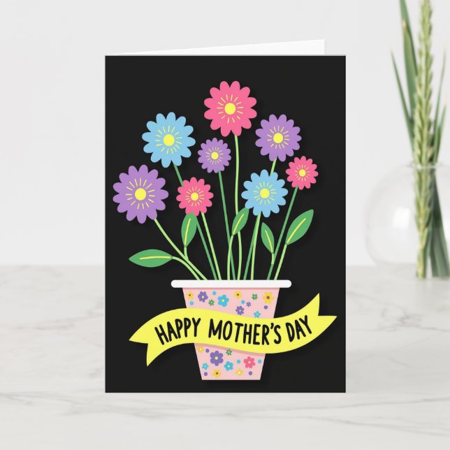 Vibrant Mothers Day Blossom Card (Front)