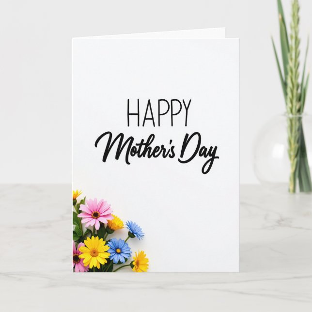 Vibrant Mothers Day Floral Card (Front)
