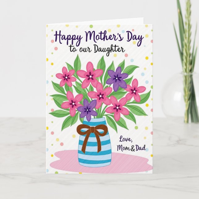 Vibrant Mothers Day Flowers Card (Front)