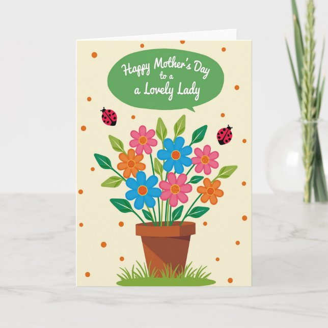 Vibrant Mothers Day Garden Card (Front)