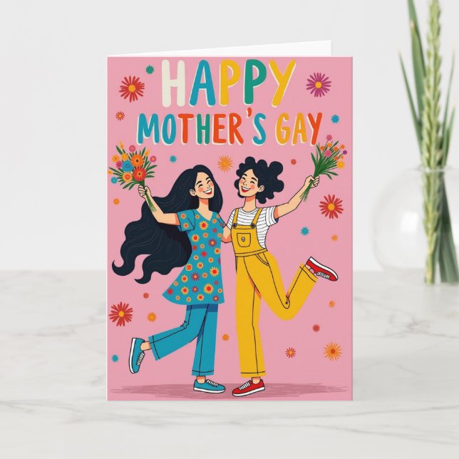 Vibrant Mothers Day Hugs Card (Front)