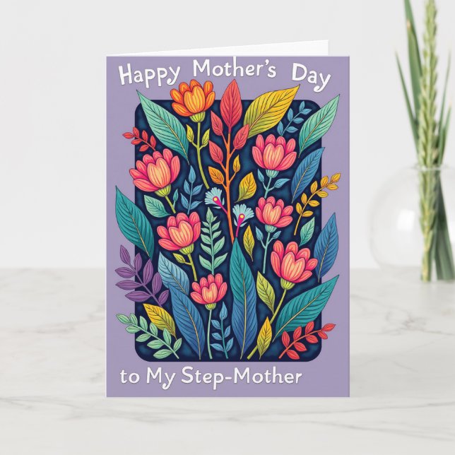 Vibrant Mothers Day Leaf Card (Front)