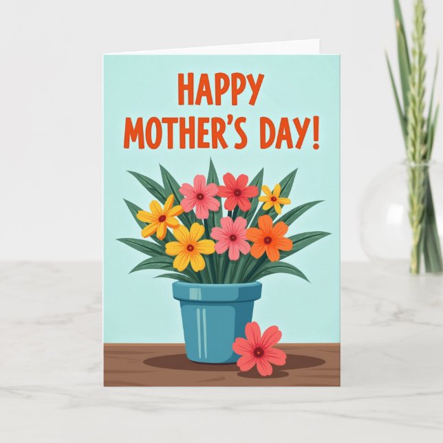 Vibrant Mothers Day Plant Card (Front)