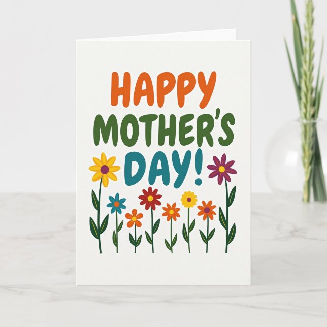 Vibrant Mothers Day Spring Card (Front)