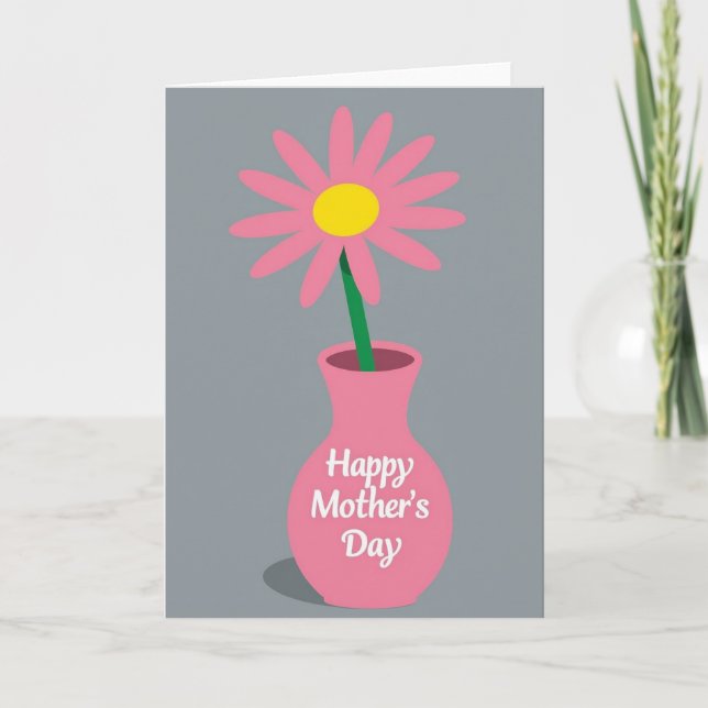 Vibrant Mothers Day Vase Card (Front)