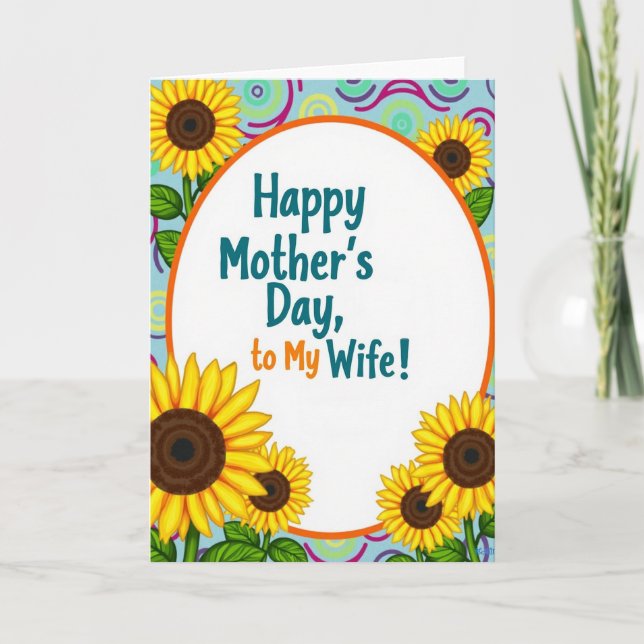 Vibrant Mothers Day Wife Card (Front)
