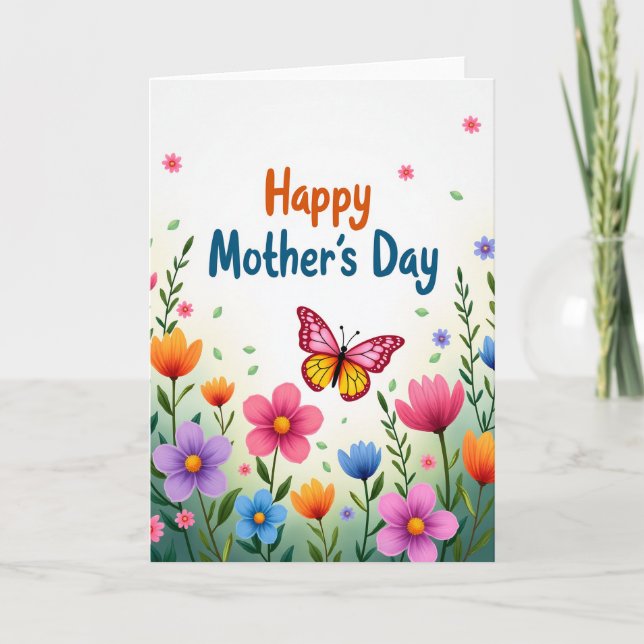 Vibrant Mothers Day Wishes Card (Front)