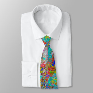Vibrant Multi-Colored Abstract Design Neck Tie