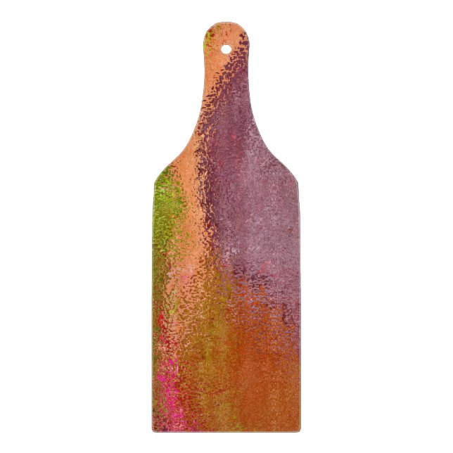 VIBRANT MULTI-COLORED ABSTRACT GLASS CUTTING BOARD (Front)