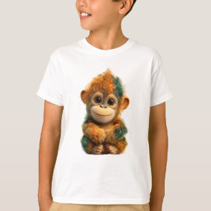 Vibrant Multi-Colored Baby Monkey Kids T-Shirt