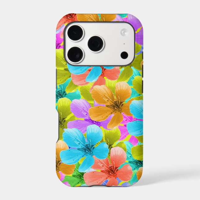 Vibrant Multi Colored Blossoms, Iphone Case (Back)