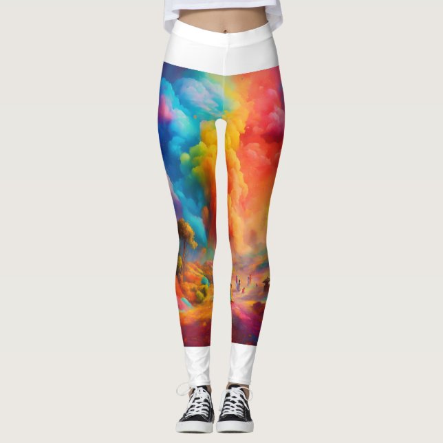 Vibrant Multi-Colored Leggings (Front)