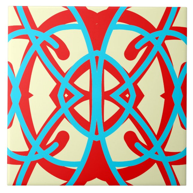 Vibrant multicolor classic pattern  ceramic tile (Front)