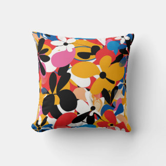 Vibrant Multicolor Floral Modern Home Deco Cushion