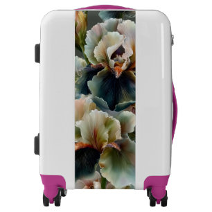 Vibrant Multicolor Iris Floral Art Travel Luggage
