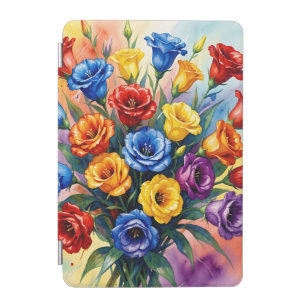 Vibrant Multicolor Roses Lisianthus Watercolor iPad Mini Cover
