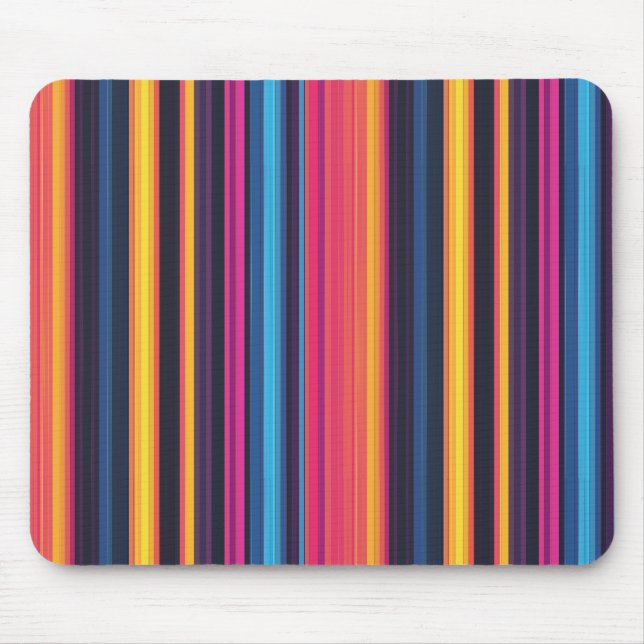 Vibrant Multicolor Stripe Modern Abstract Pattern Mouse Pad (Front)