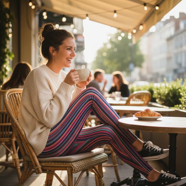 Vibrant Multicolor Vertical Stripes Leggings (Creator Uploaded)