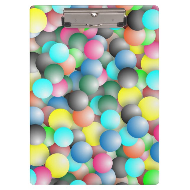 Vibrant Multicolored Balloon Pattern-20837 Clipboard (Front)