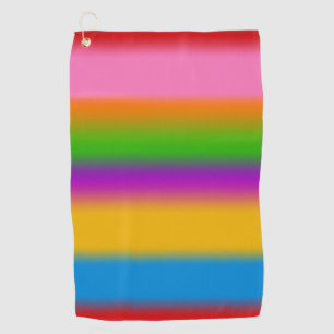 Vibrant Multicolour Rainbow Gradient Stripes Golf Towel