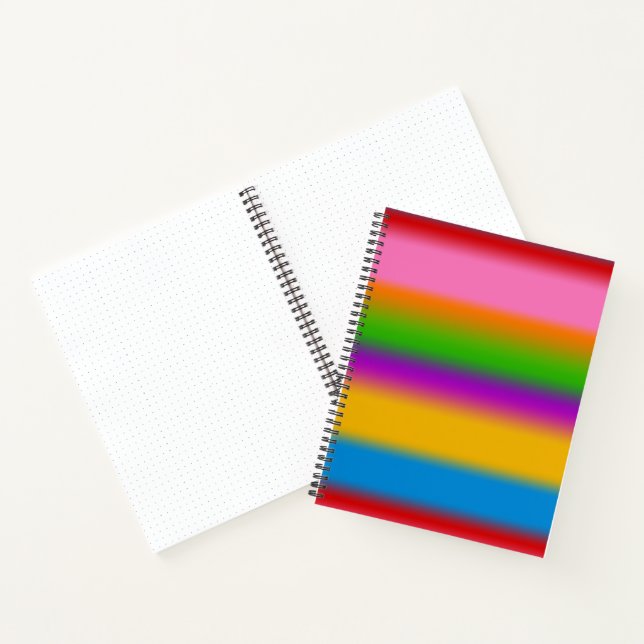 Vibrant Multicolour Rainbow Gradient Stripes  Notebook (Inside)