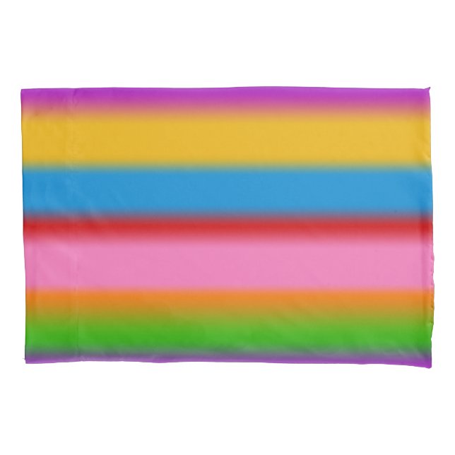 Vibrant Multicolour Rainbow Gradient Stripes  Pillow Case (Front)
