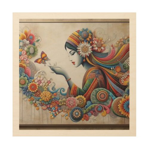 Vibrant muse a celebration of colours femining wood wall art