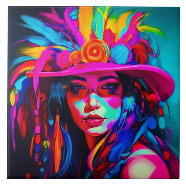 Vibrant Muse  Ceramic Tile (Front)