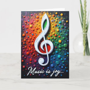 Vibrant Music Note Birthday Card