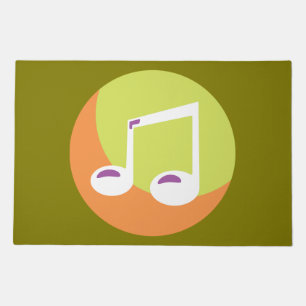 Vibrant Musical Note Double Eighth Doormat