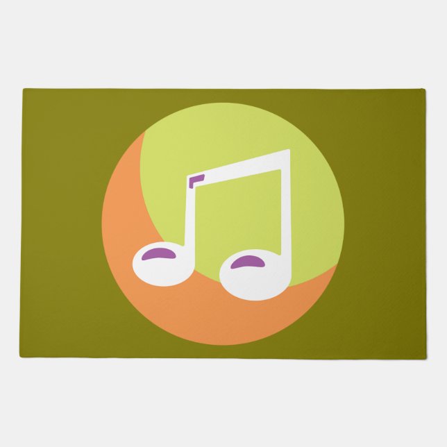 Vibrant Musical Note Double Eighth Doormat (Front)