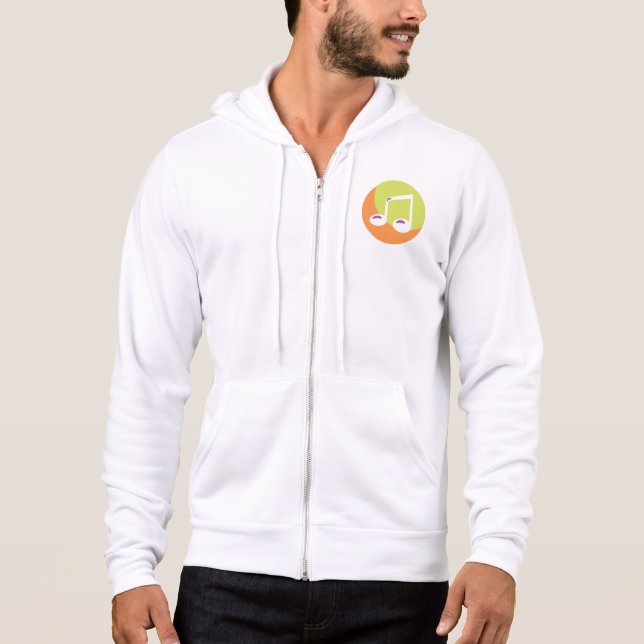 Vibrant Musical Note Double Eighth Hoodie (Front)